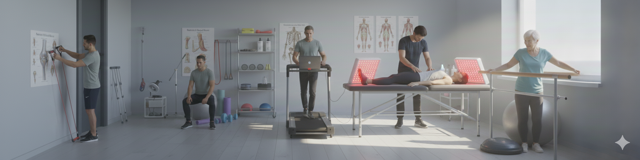 People receiving physiotherapy treatment